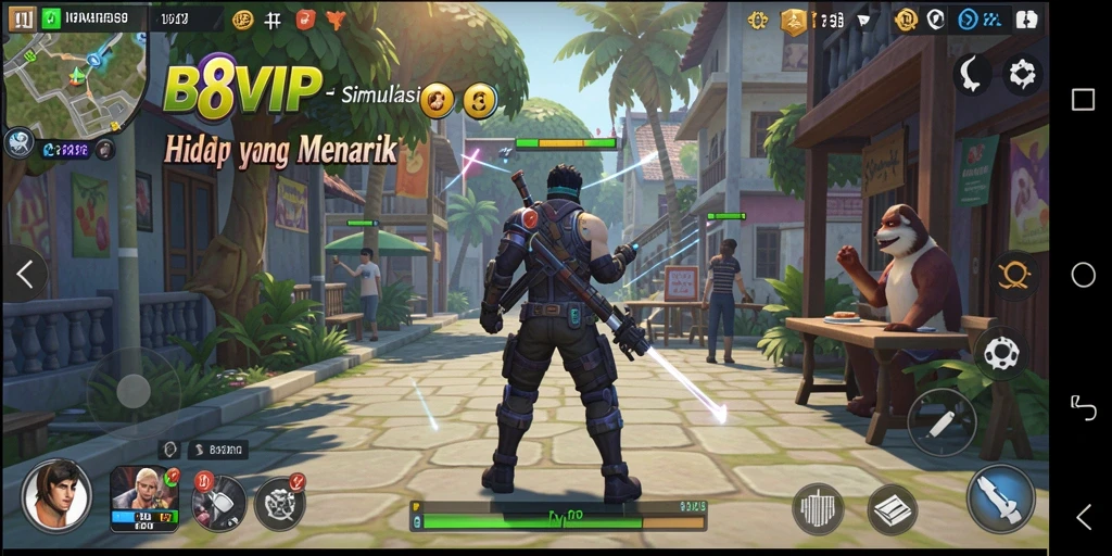 Screenshot B8VIP menampilkan gameplay simulasi yang seru dan interaktif.