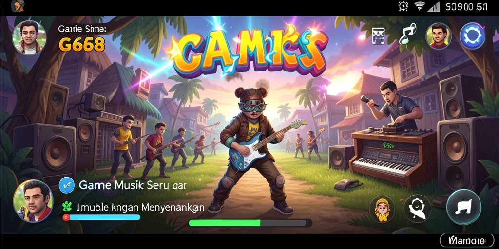 Tampilan gameplay G668 dengan pemain yang asyik bermain musik.