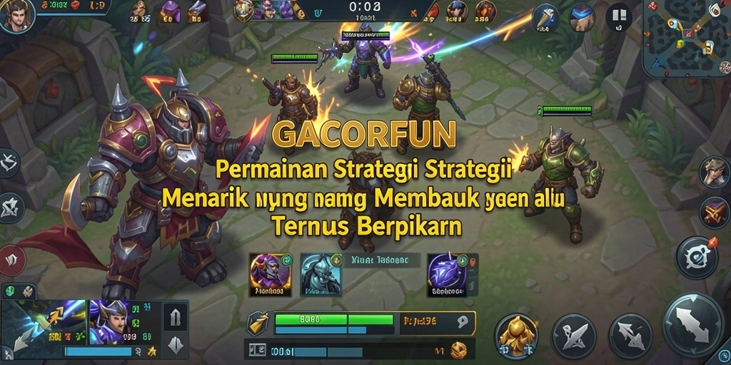 Screenshot gameplay GACORFUN menampilkan strategi mendebarkan di medan perang.