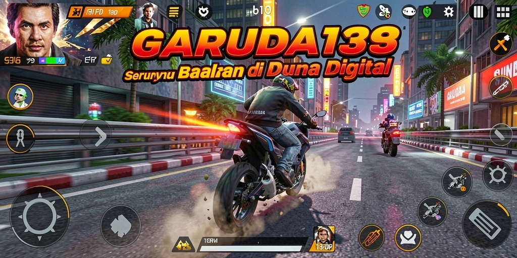 Screenshot gameplay GARUDA138 menampilkan balapan motor yang seru dan mendebarkan.