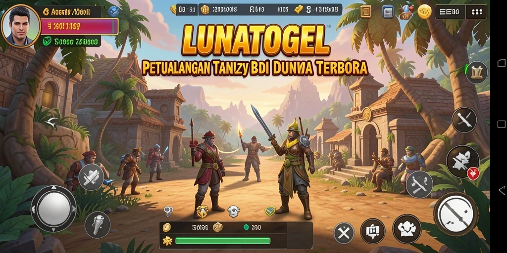 Screenshot gameplay LUNATOGEL yang menunjukkan petualangan di dunia terbuka.
