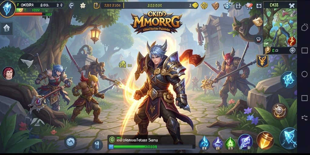 Tangkapan layar utama dari gameplay OKIDR menampilkan aksi seru dalam petualangan MMORPG.