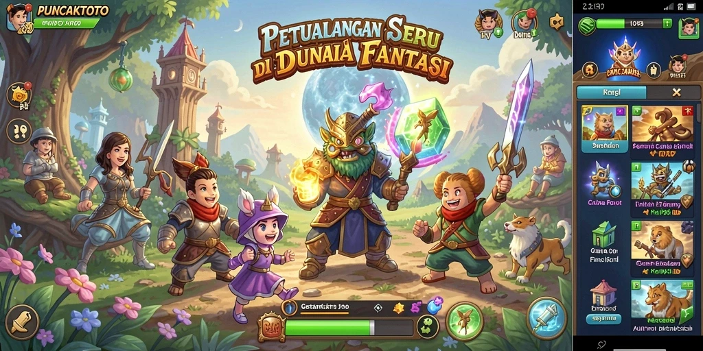 Screenshot gameplay PUNCAKTOTO yang menunjukkan aksi seru dalam petualangan.