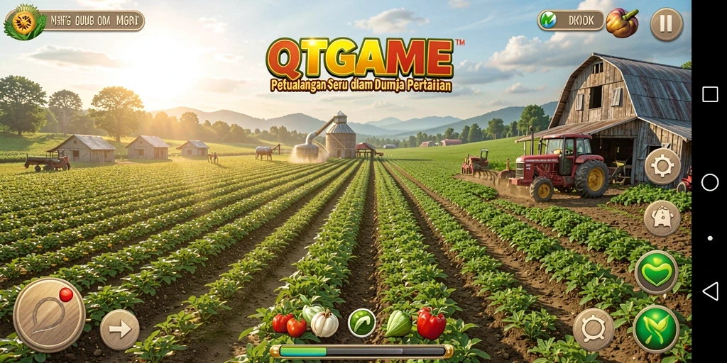 Tampilan menarik dari gameplay Farming di QTGAME.