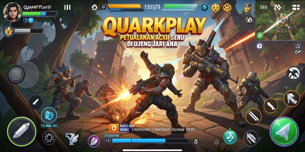 Tampilan gameplay seru di QUARKPLAY dengan aksi mendebarkan.