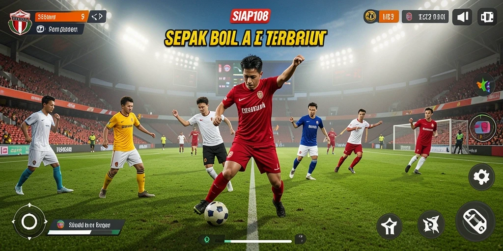 Tampilan gameplay yang realistis dalam pertandingan sepak bola.