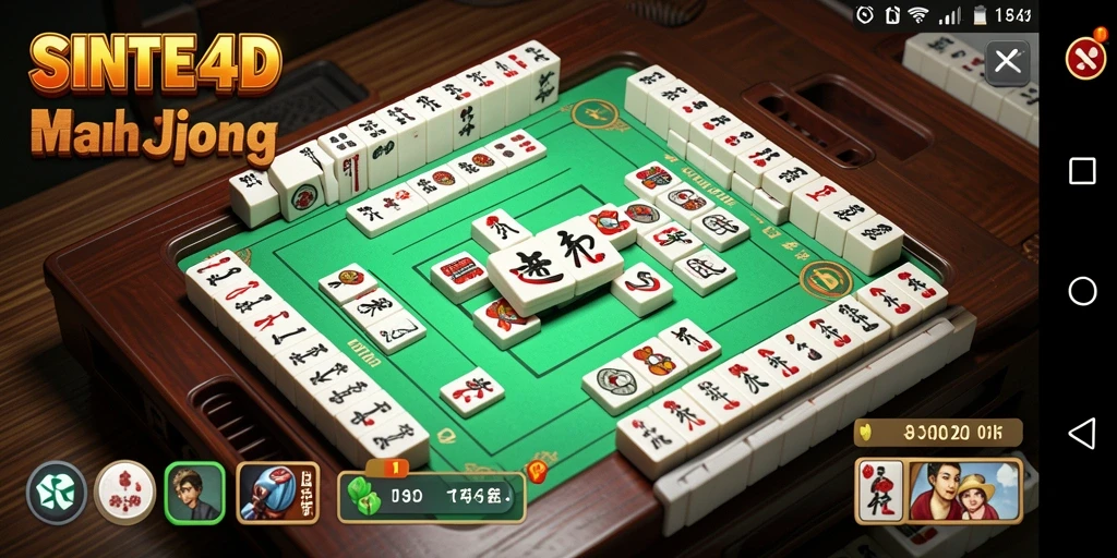 Tampilan gameplay menarik di SINTE4D, menampilkan ubin Mahjong.