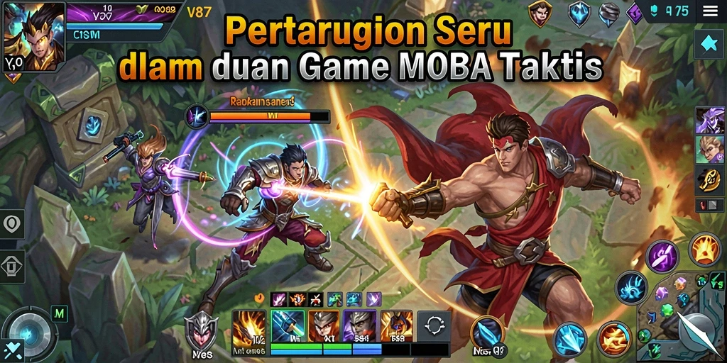 Tampilan mendebarkan dari gameplay V87 saat pertarungan sengit berlangsung.